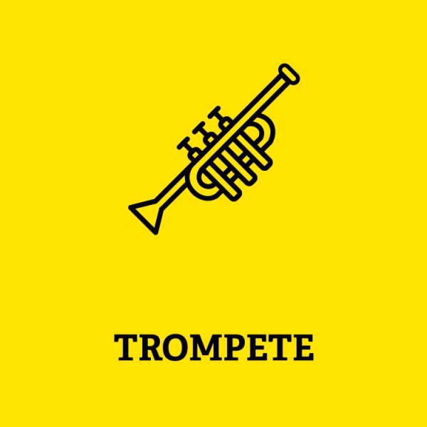 Symbole einer Trompete mit Aufrschrift Trompete