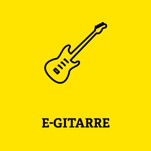 Symbol eine E-Gitarre mit Aufschrift E-Gitarre