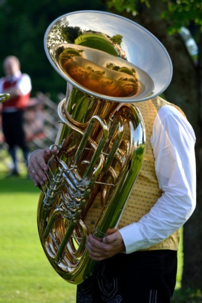 Eine bespielte Tuba